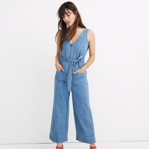 Madewell Sleeveless Zip-front Jumpsuit Conroy Wash